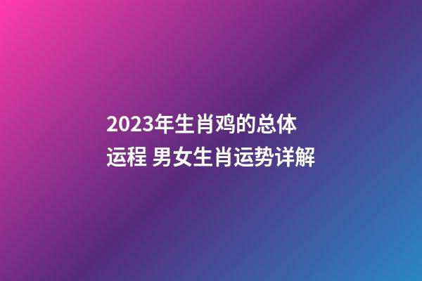 2023年生肖鸡的总体运程 男女生肖运势详解
